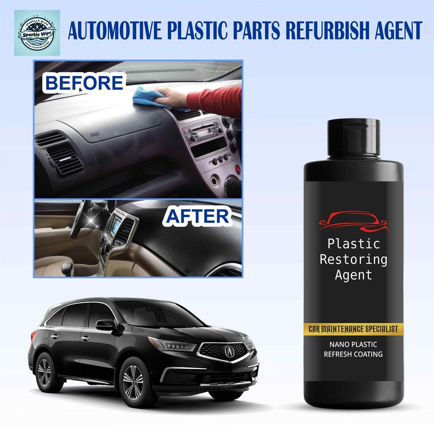 Plastic Restoring Agent for Car 100ml (Pack of 2)